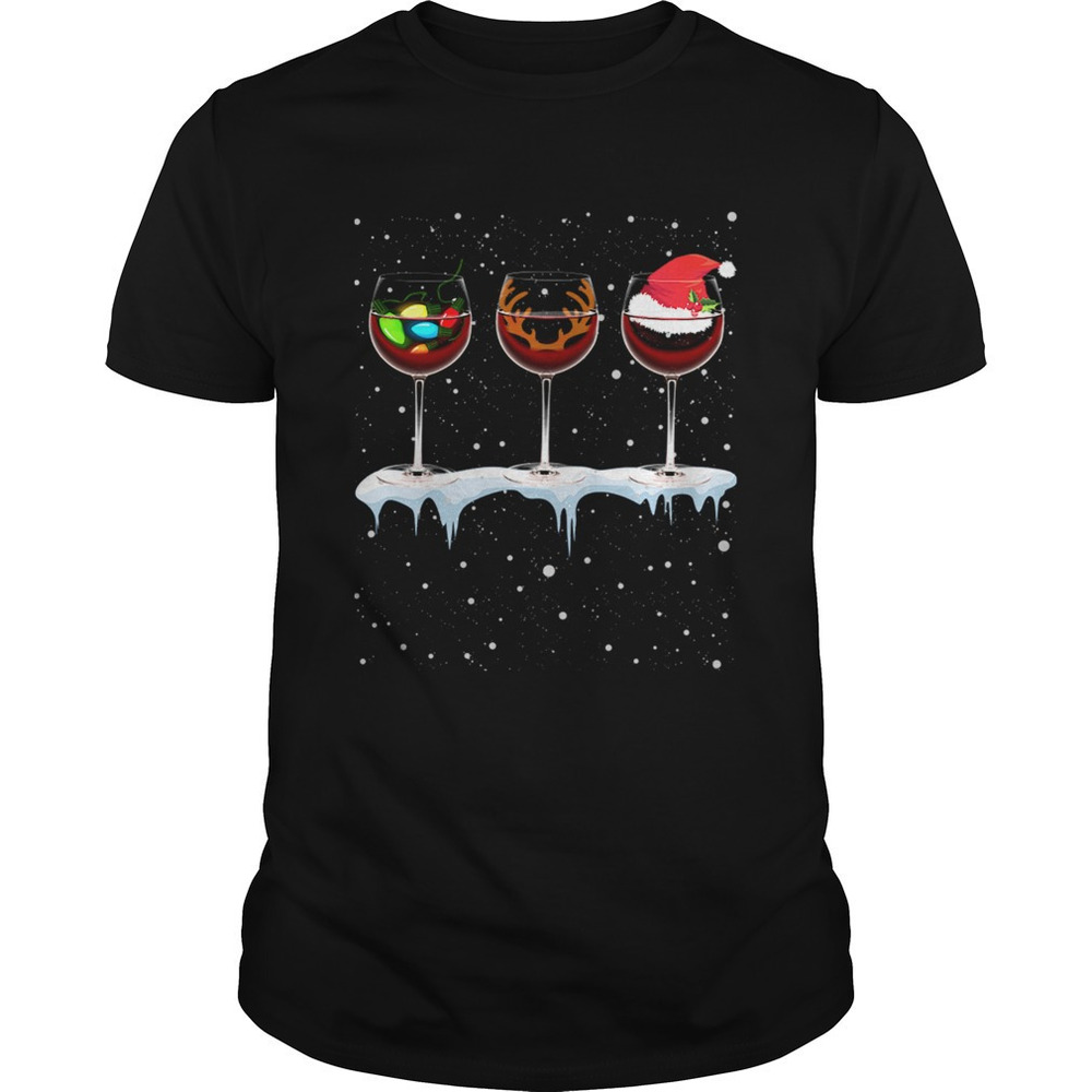 Just A Girl Who Loves Wine And Christmas Tshirt
